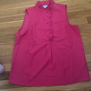 J.  Crew Hot Pink Ruffle Neck Size 8